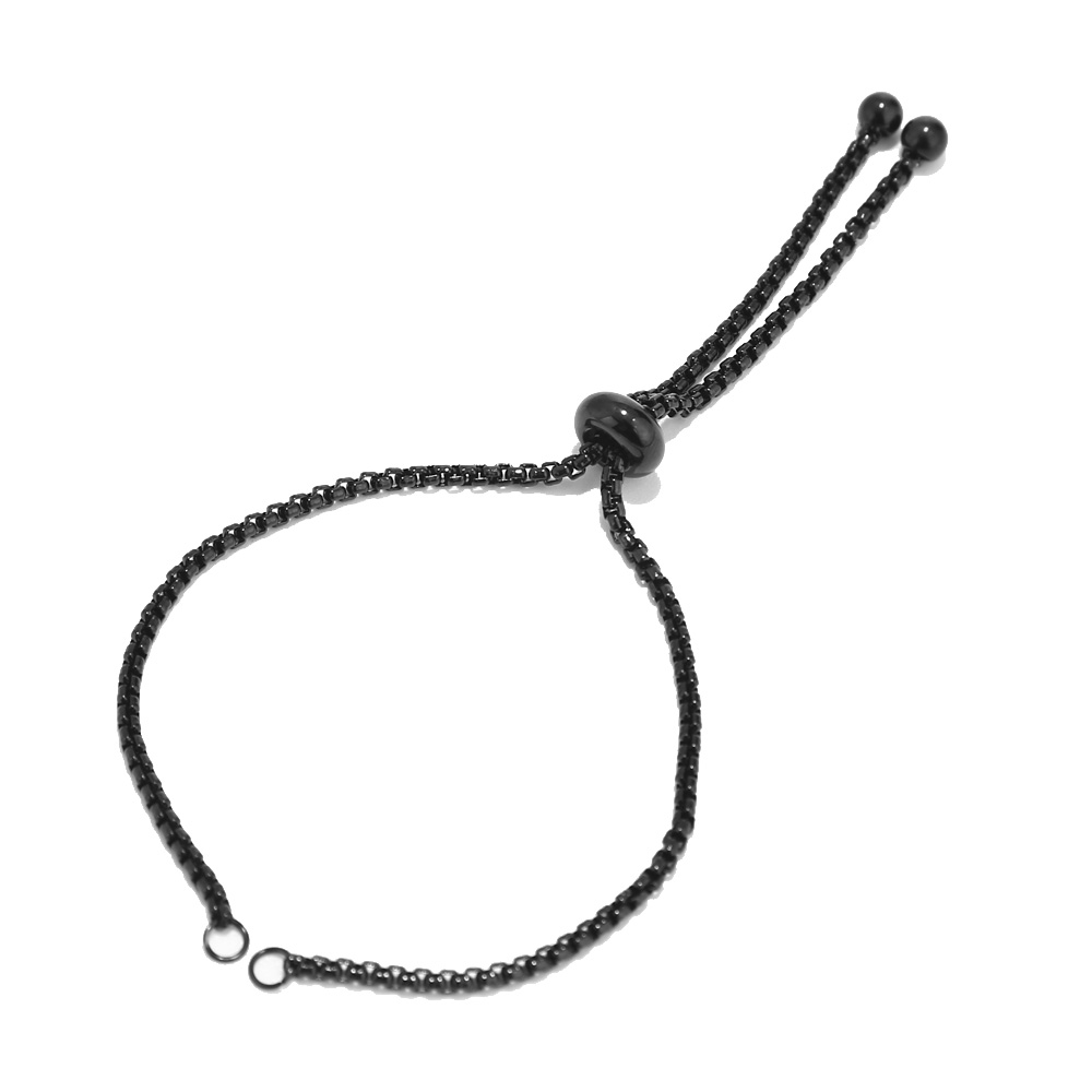 Ethnic Fashion Jewellery - Bracelets coulissants en acier inoxydable noir/or/or