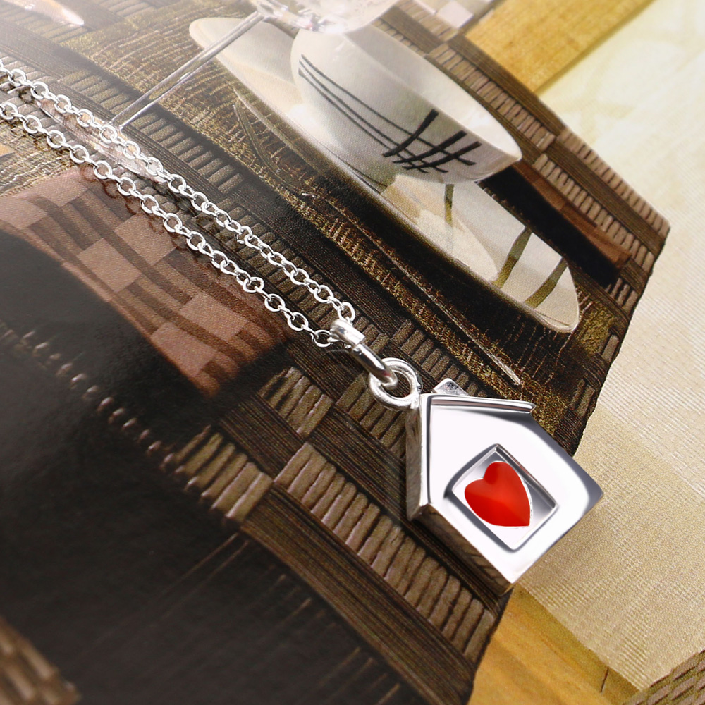 Ethnic Fashion House - Collier pendentif maison en argent 925