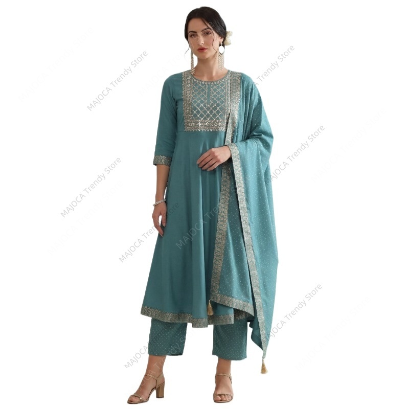 Salwar Kameez Set - Ensemble 3 pièces pour femmes indiennes,