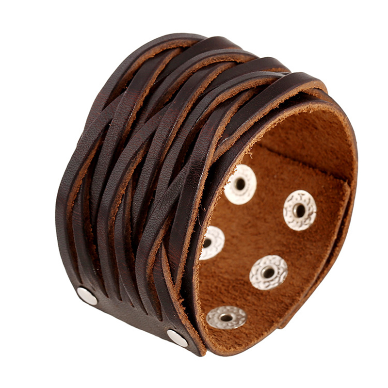 Ethnic Fashion Pk - Bracelets en cuir véritable à double