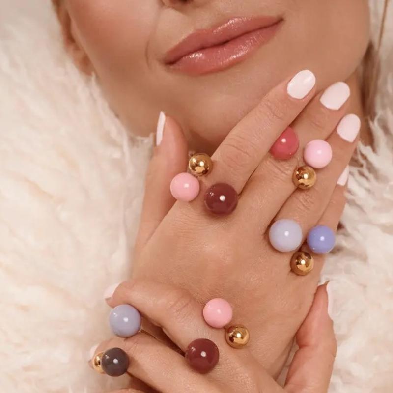 Ethnic Fashion Jewellery - Bague ajustable style bohème couleur bonbon