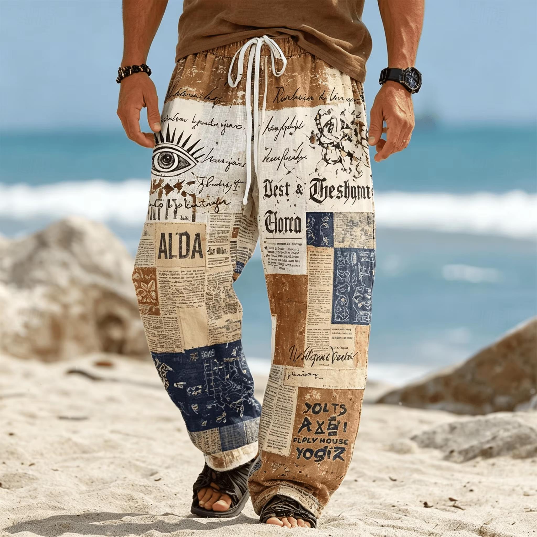 Ethnic Fashion Men - Pantalon ample à jambe droite de