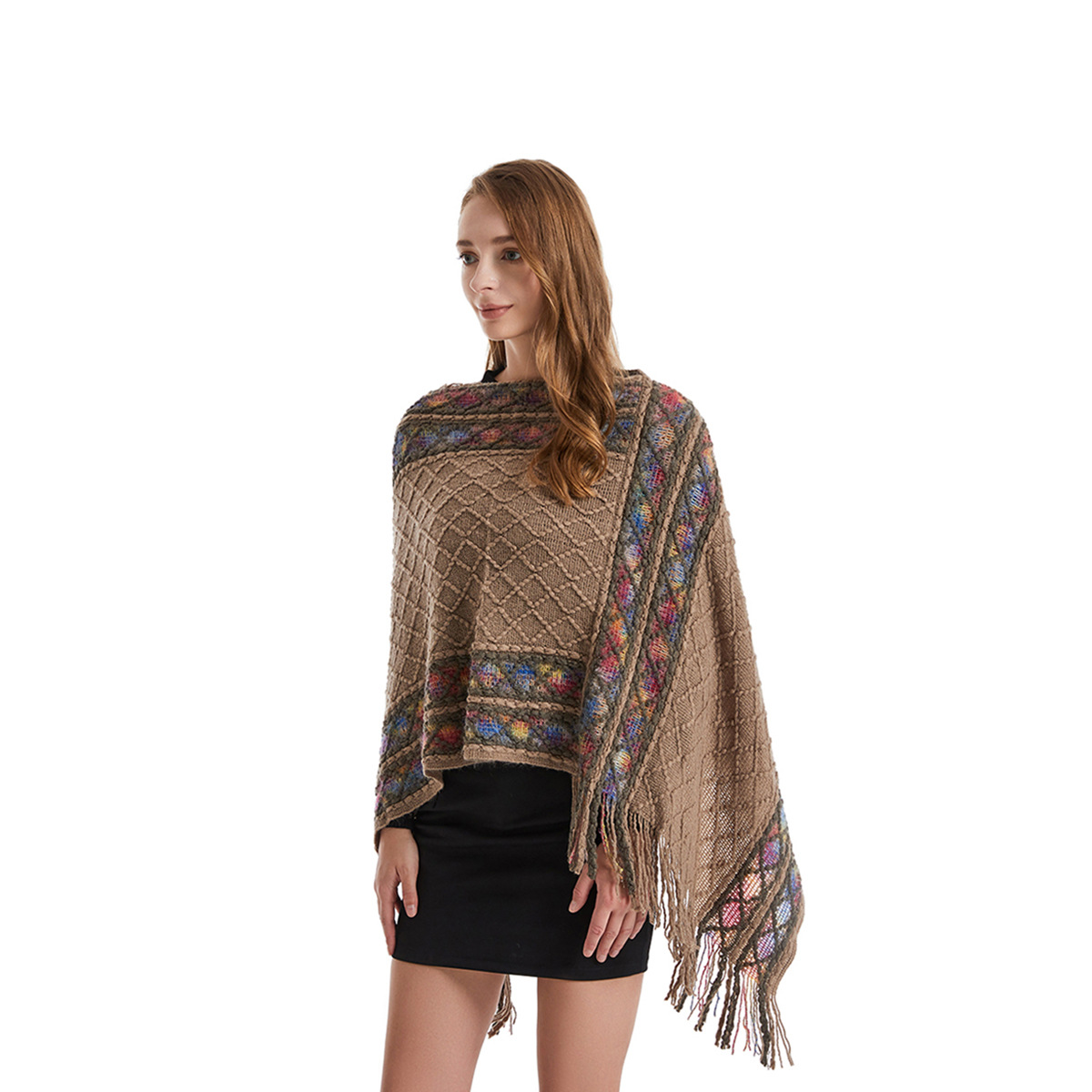 Ethnic Fashion For Ladies - Poncho de style rétro pour femme,