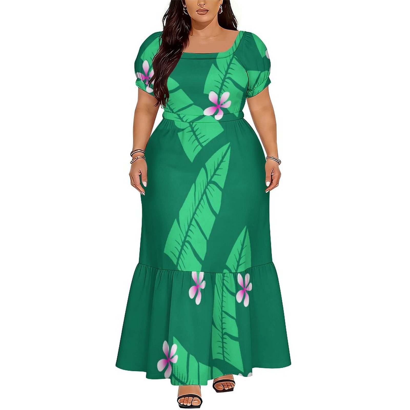 Ethnic Gown - Robe confortable à manches courtes pour