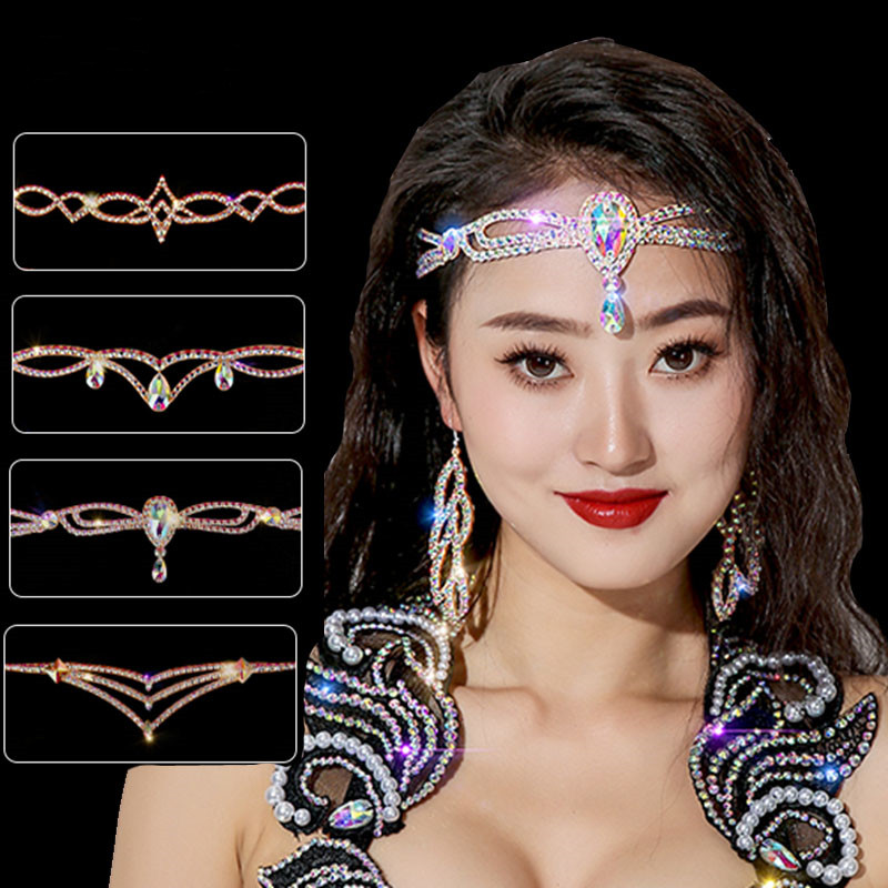Ethnic Fashion Jewellery - Femmes strass front tête chaîne bandeau