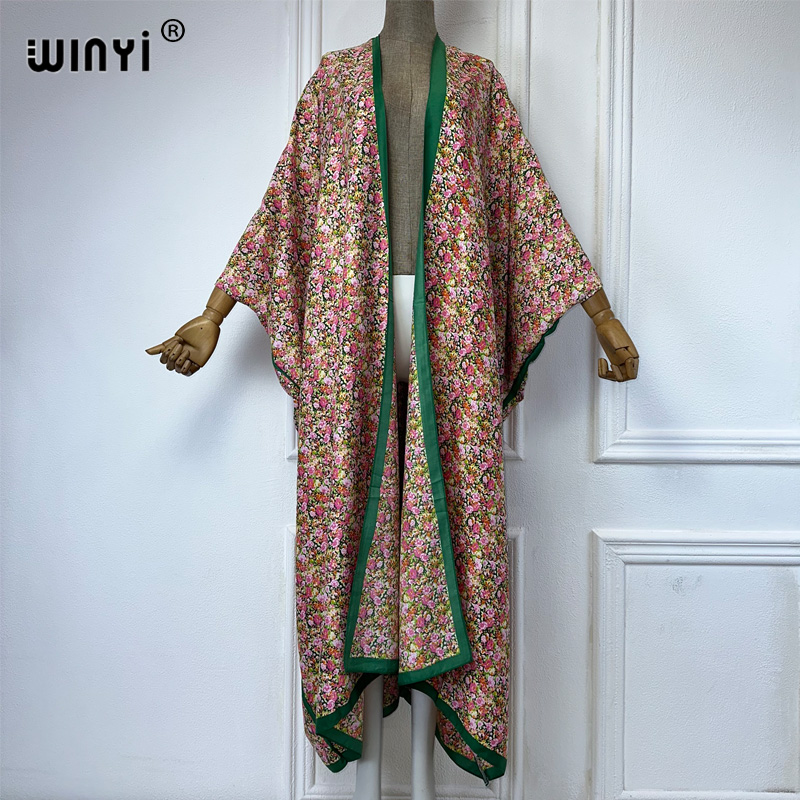 WINYI-Kimono ample imprimé pou - Kaftan Women Boho avis et prix