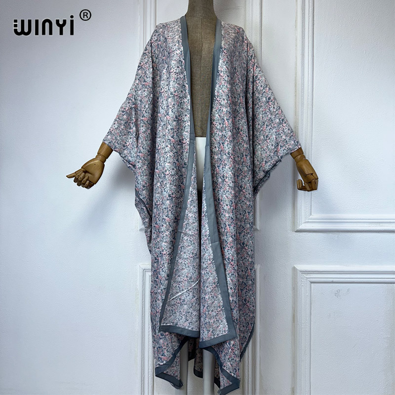 WINYI-Kimono ample imprimé pou - Kaftan Women Boho avis et prix