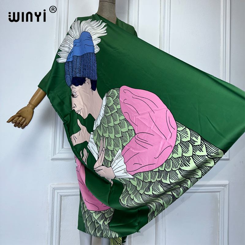 WINYI-Kimono imprimé style boh - Kaftan Women Boho avis et prix