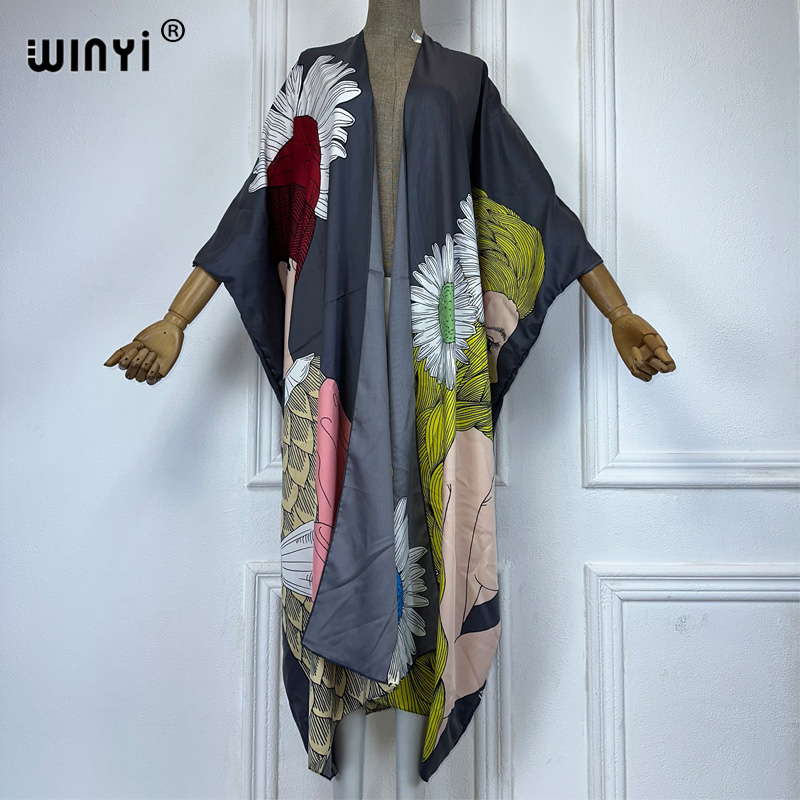 WINYI-Kimono imprimé style boh - Kaftan Women Boho avis et prix