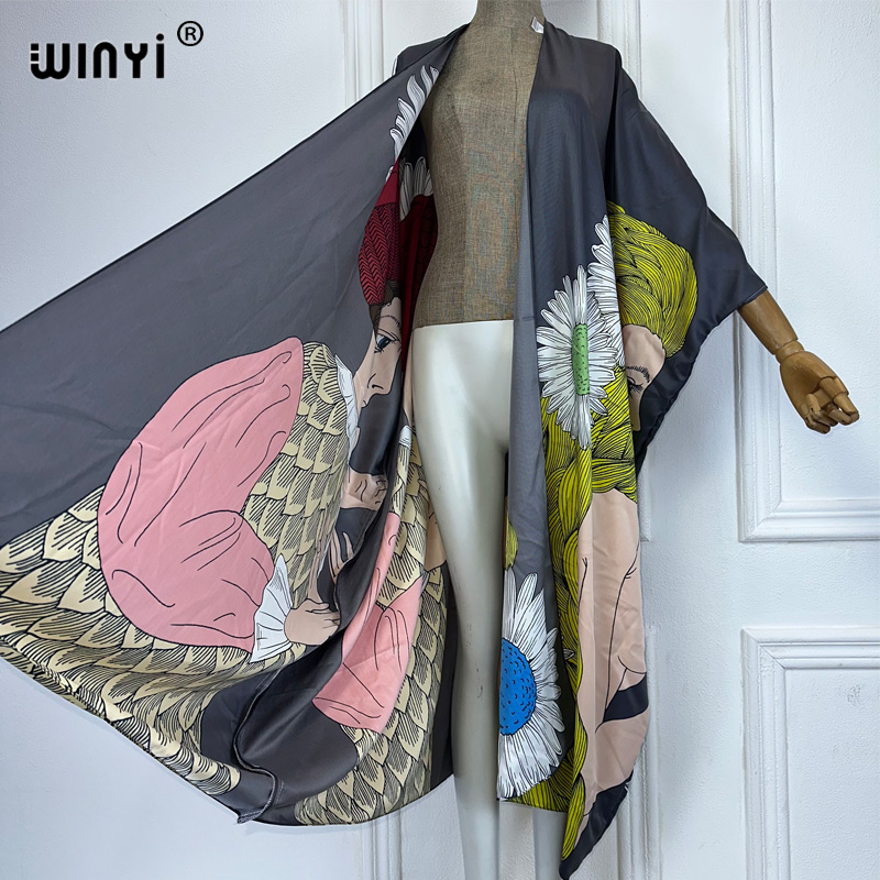 WINYI-Kimono imprimé style boh - Kaftan Women Boho avis et prix