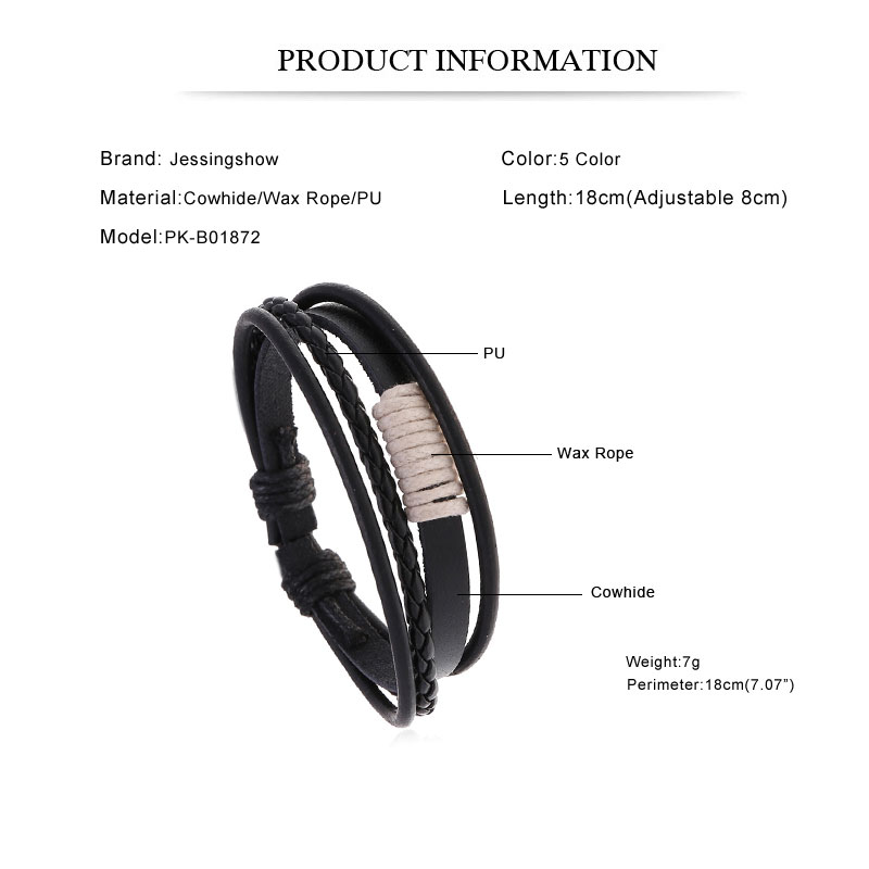 2025 Bracelet en cuir hommes b - Ethnic Fashion Pk avis et prix