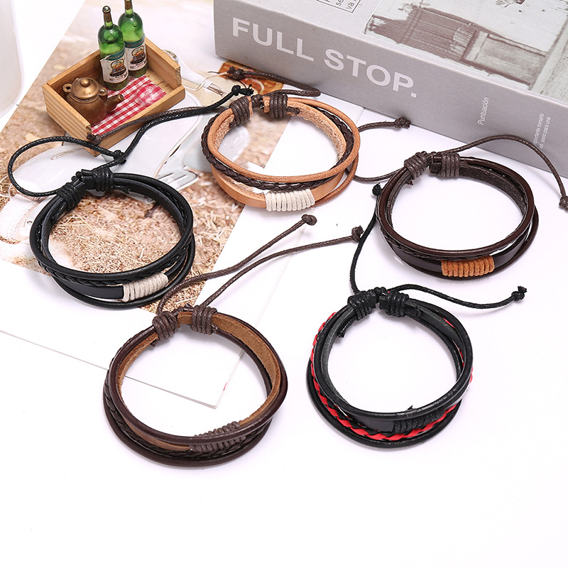 2025 Bracelet en cuir hommes b - Ethnic Fashion Pk avis et prix