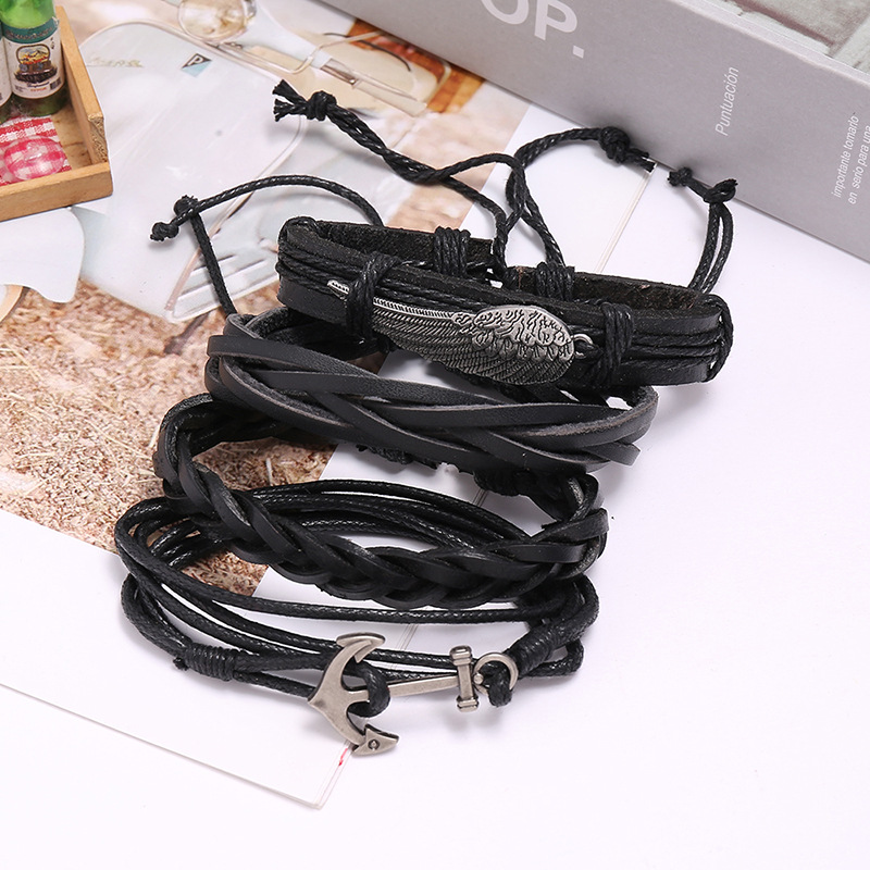 Bracelets en cuir à ailes rond - Ethnic Fashion Pk avis et prix