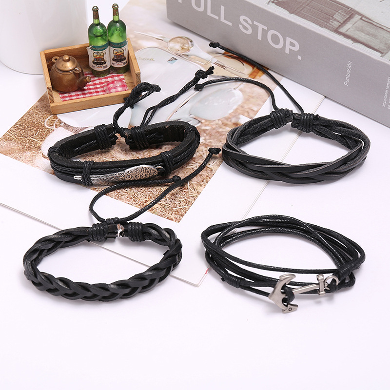 Bracelets en cuir à ailes rond - Ethnic Fashion Pk avis et prix