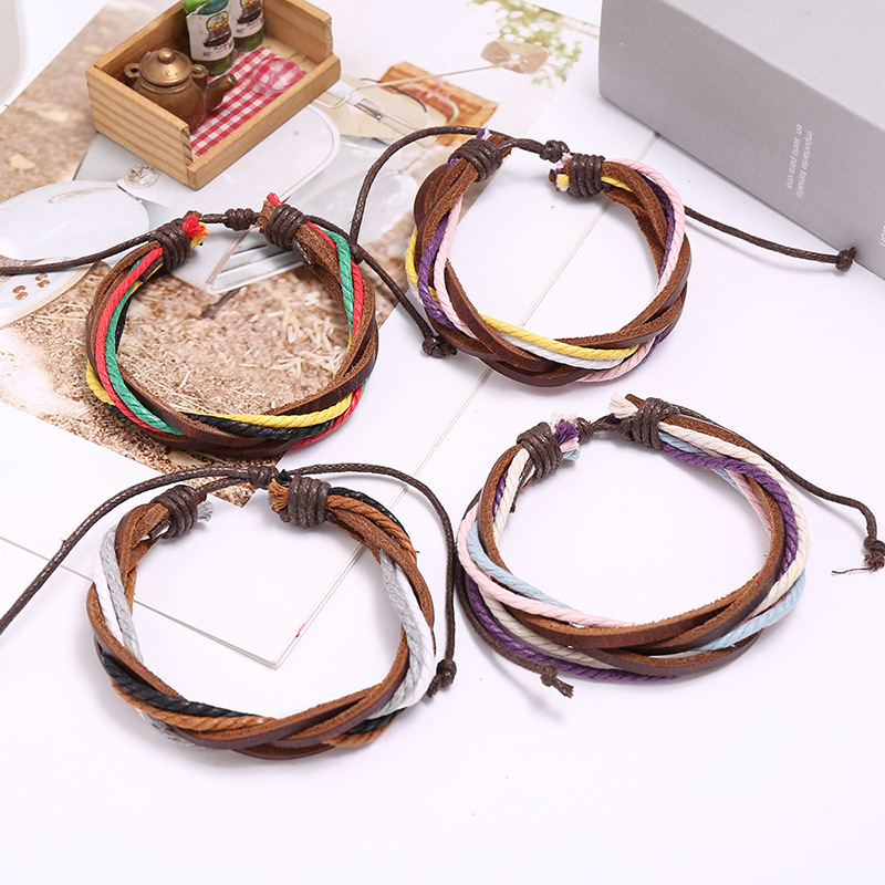 Bracelet en cuir véritable pou - Ethnic Fashion Pk avis et prix