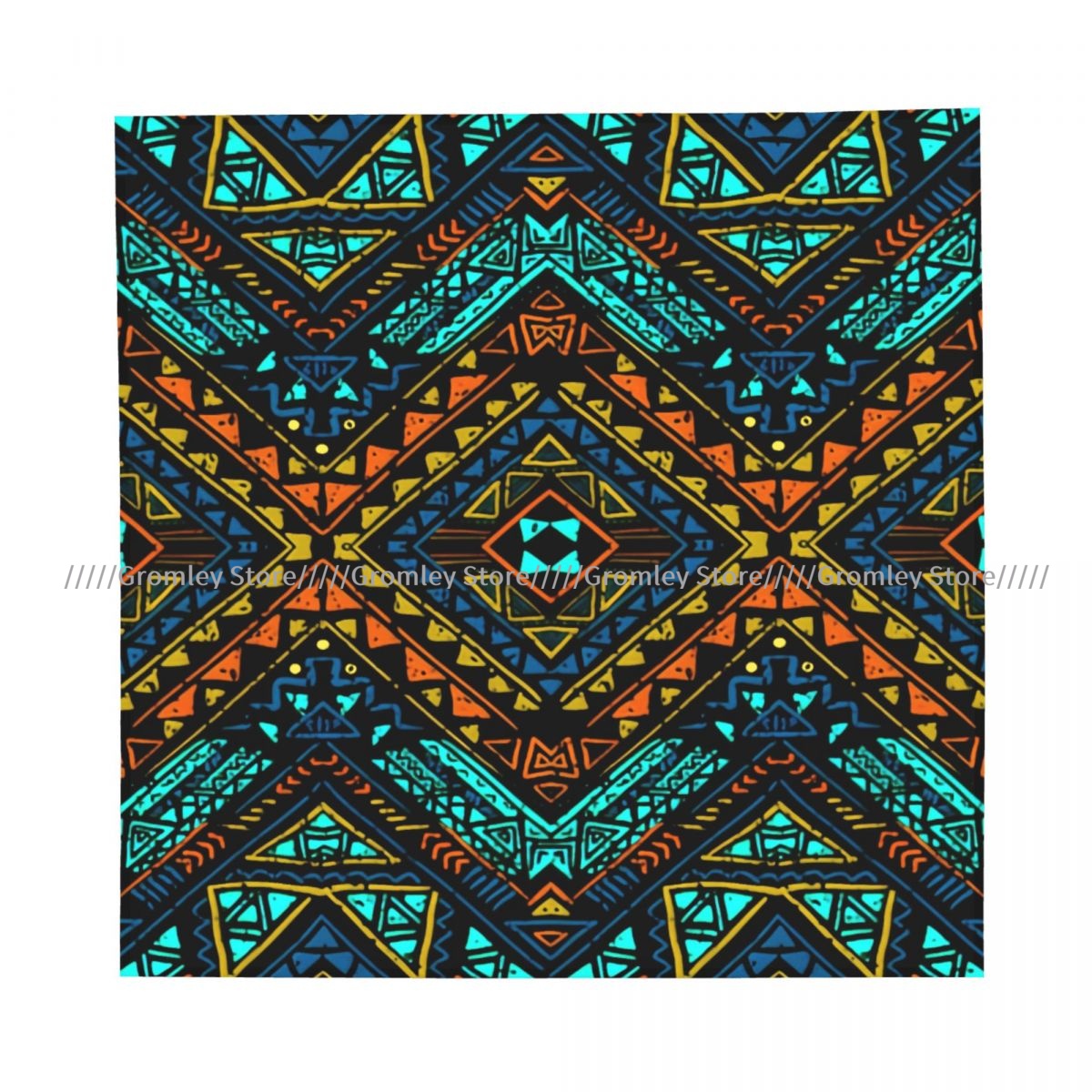 Écharpe carrée ethnique aztèqu - Ethnic Chic Fashion avis et prix