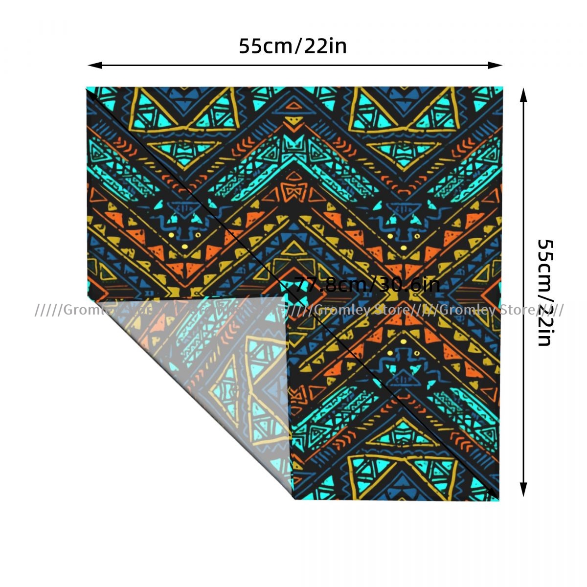 Écharpe carrée ethnique aztèqu - Ethnic Chic Fashion avis et prix
