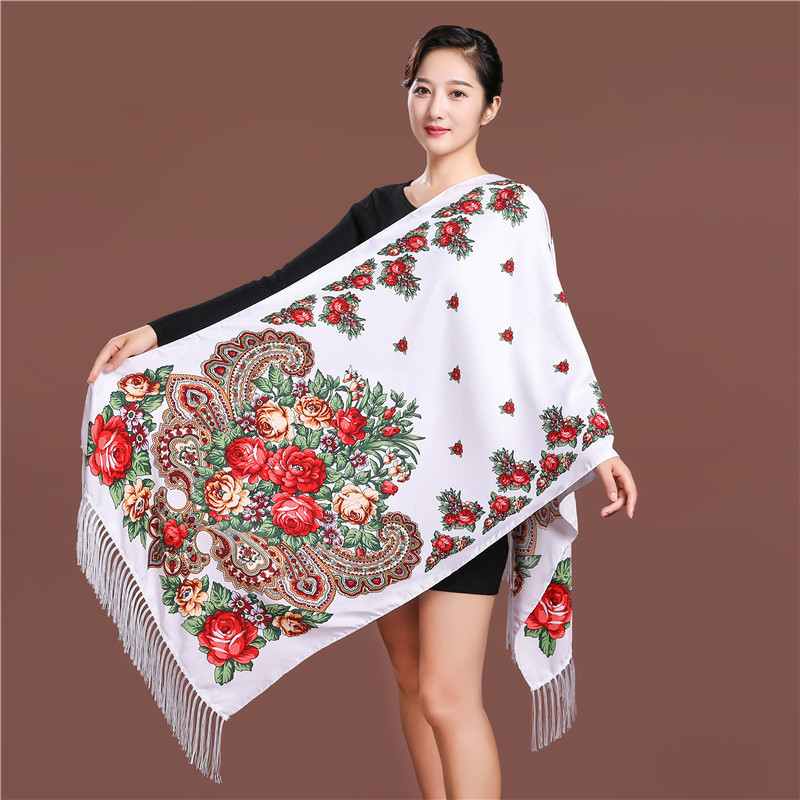Châle à franges ethnique impri - Ethnic Fashion For Ladies avis et prix