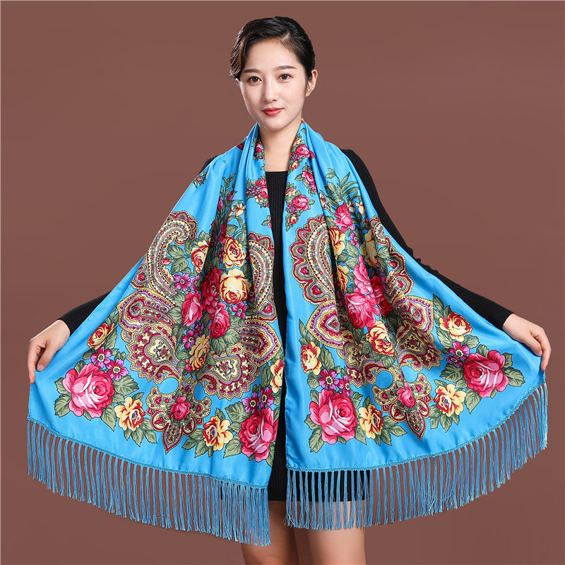 Châle à franges ethnique impri - Ethnic Fashion For Ladies avis et prix