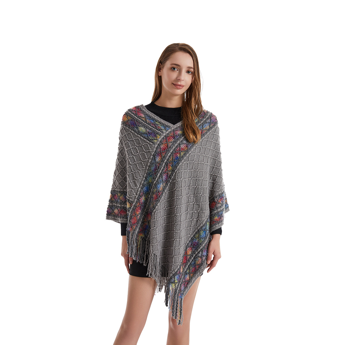 Poncho de style rétro pour fem - Ethnic Fashion For Ladies avis et prix